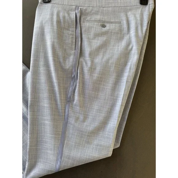 Tre Vero Modern Fit Flat Front Tuxedo Stripe Dress Pants 42R unhemmed light blue